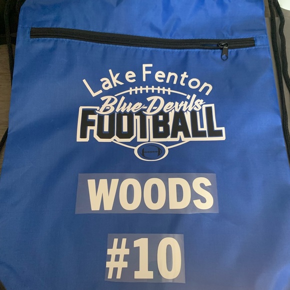 Football Drawstring Backpacks Team Gear Customizable - Picture 2 of 3